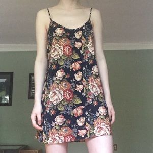 Vintage floral victorias secret silky slip dress